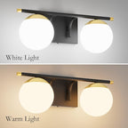 Ralbay Black and Gold Bathroom Vanity Light 2-Light Mid Century Modern Vanity - Image 4