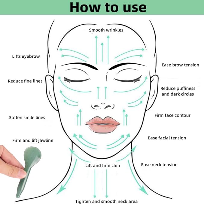 Jade Gua Sha Massage Tools Facial Tool Natural Green Gua Sha Anti Aging Facial - Image 4