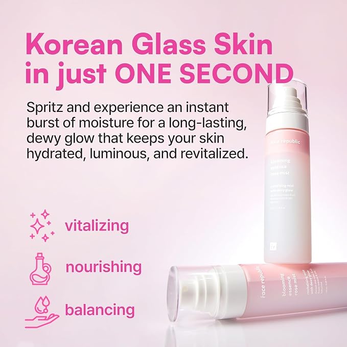 Face Republic Blooming Essence Rose Mist 100ml 3.38 fl oz | Instant Glass Skin - Image 2