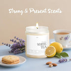 White Tea Candles for Home Scented, Natural Soy Wax Aromatherapy Non Toxic - Image 2