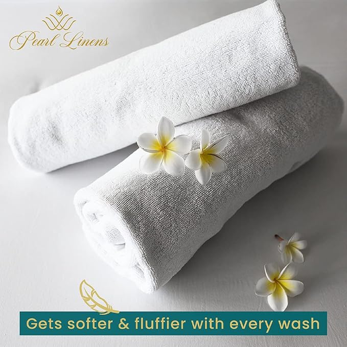 Pearl Linens Bath Towel Set of 12, Economy Cotton 20x40 Hotel Quality White - Image 8