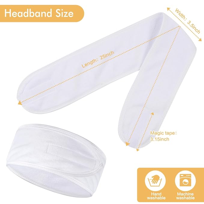 SINLAND Spa Headband for Women Ultra Soft Adjustable Makeup Hair Band - Image 5
