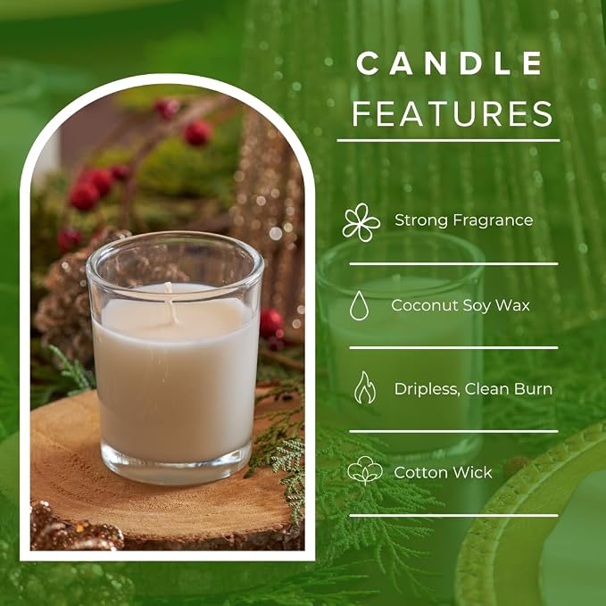Simply Soson Scented Votive Candles, Bulk Set of 24 White Peppermint Scented - Image 3