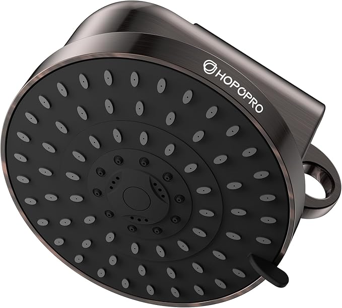 High Flow Filtered Shower Head, HOPOPRO 5 Modes High Pressure Fixed Showerhead by HOPOPRO