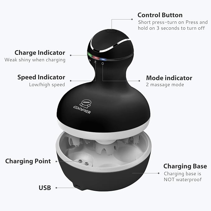 COMFIER Electric Scalp Massager, Waterproof Head Massager - Image 5