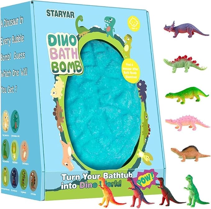 Bath Bombs for Kids with Surprise Dinosaur Toys Inside, XXXL Dinosaur Bath by STARYAR