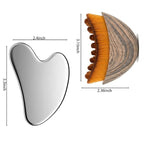 Stainless Steel Gua Sha Tool & Lymphatic Drainage Face Brush Set, Facial - Image 6
