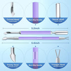 2PCS Metal Lavender/Taro Purple Cuticle Pusher and Cutter Remover Salon Quality - Image 2