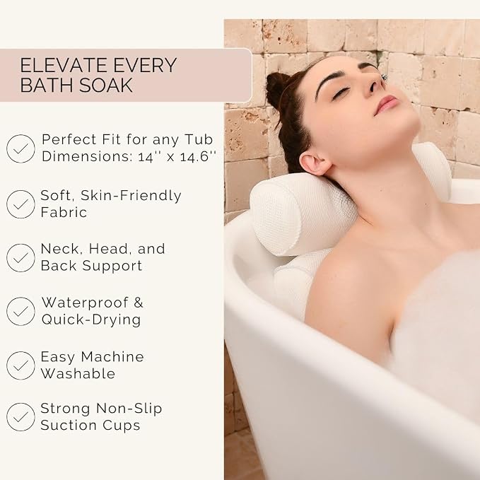 Bath Pillow and Bathtub Tray Set - Image 4