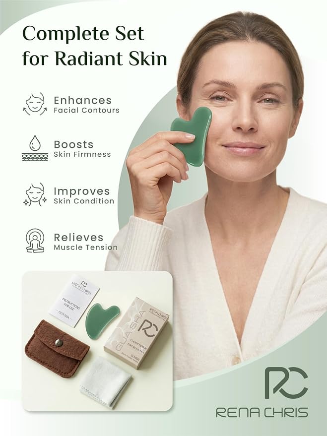 Rena Chris Gua Sha Facial Tools, Manual Massage Tool - Image 2