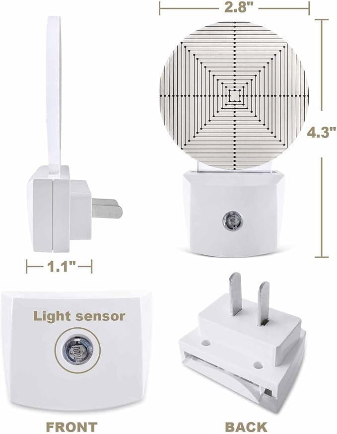 Night Lights Auto Sensor Beige Aesthetic Night Light Lines Perspective Box - Image 2