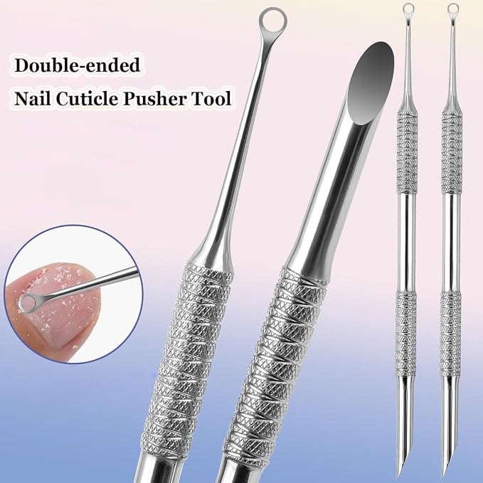 Cuticle Pusher with 2 Ends, Pre-treatment Cuticle Pusher Cuticle Remover with - Image 2