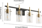 SOLFART Farmhouse Brass Bathroom Vanity Lights fixtures Over Mirror Vintage - Image 2