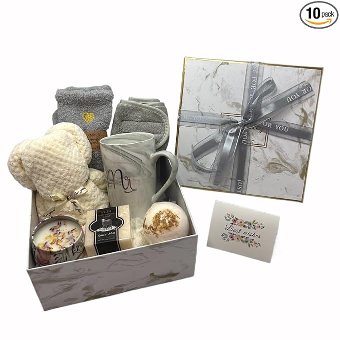 Spa Gift Baskets for Women, Luxury Self Care Gifts for Mom, Get Well Soon Gifts by BEECOGIF2U