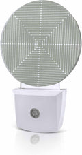 Night Lights Auto Sensor Sage Green Aesthetic Night Light Lines Perspective Box by Home+L6