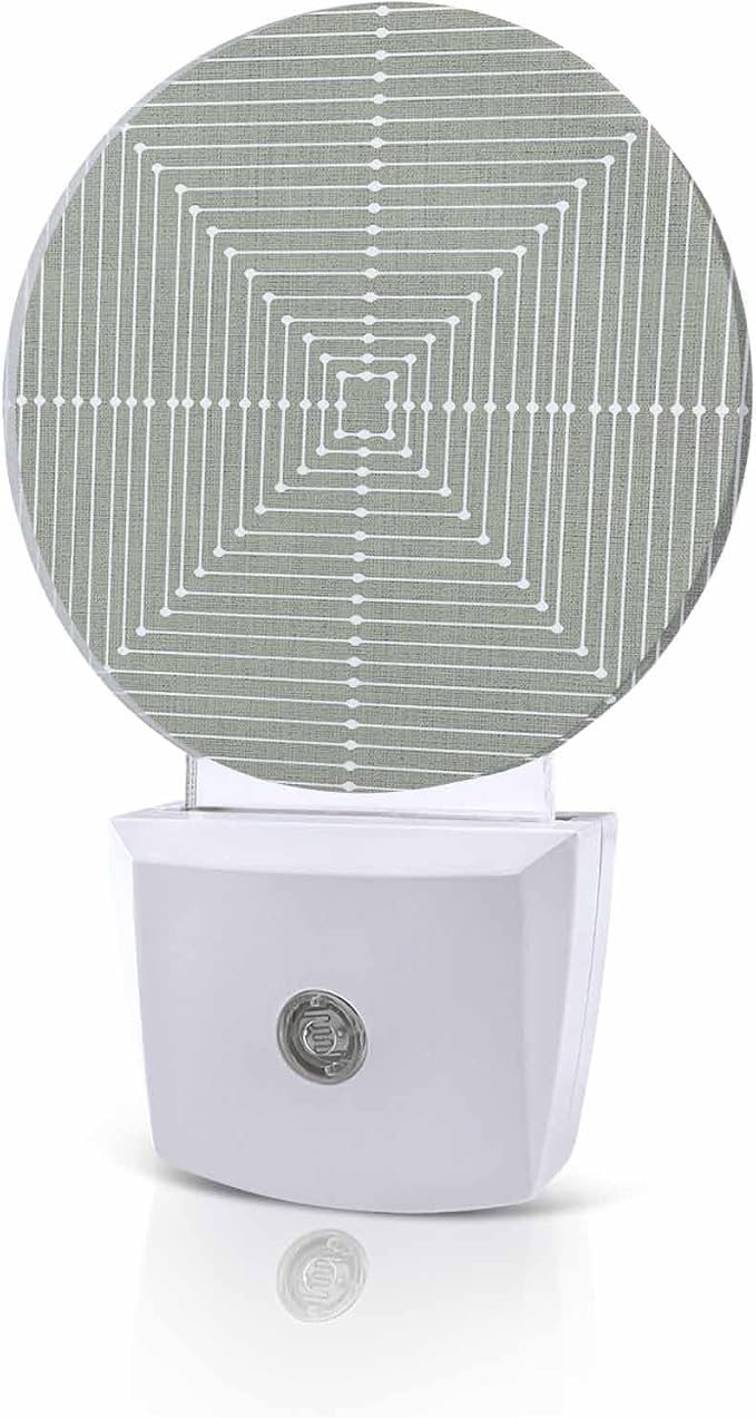 Night Lights Auto Sensor Sage Green Aesthetic Night Light Lines Perspective Box by Home+L6