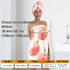QIULIBMH Women’s Apple Print Bath Wrap and Hair Towel Set, Soft Absorbent - Image 3