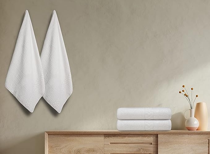 ZUPERIA 7-Pack White Bath Towels - Image 8