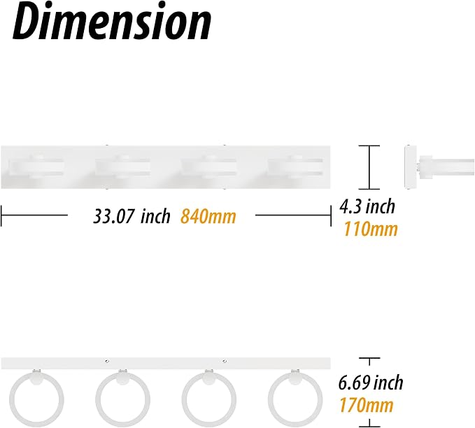 LED Bathroom Light Fixtures, 33inch White Vanity Lights, Modern 4 Light Acrylic - Image 2