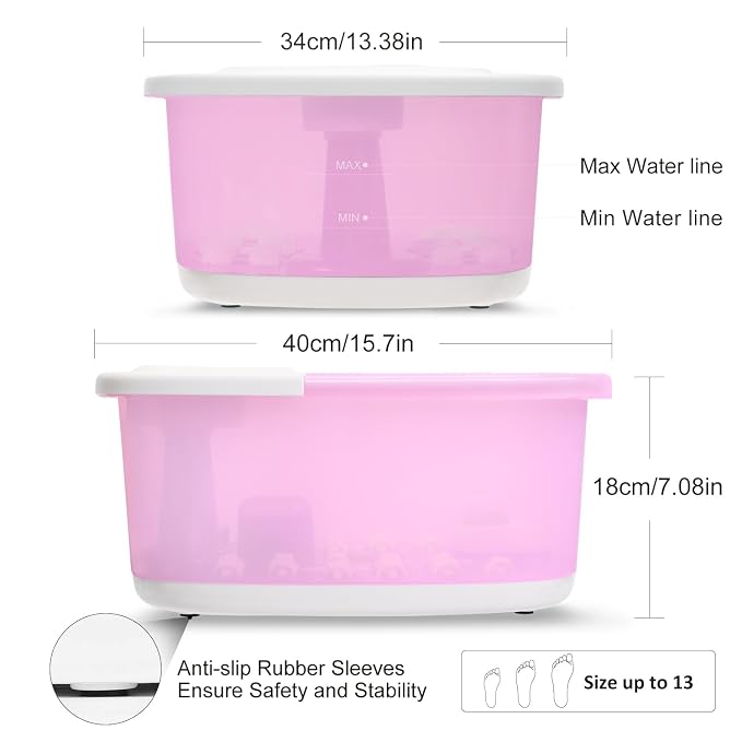 Foot Spa Bath Massager with Heat Bubbles and Vibration Massage and Jets - Image 7