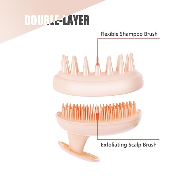 2-in-1 Scalp Massager Shampoo Brush, Scalp Scrubber, Exfoliator Brush - Image 3
