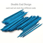 100 Pcs Orange Wood Nail Sticks Double Sided Multi Functional Cuticle Pusher - Image 2