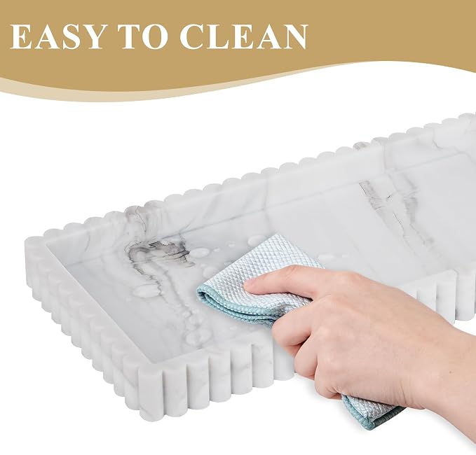 Silicone Bathroom Tray Small Vanity Organizer Rectangle Sink Caddy Sponge - Image 4