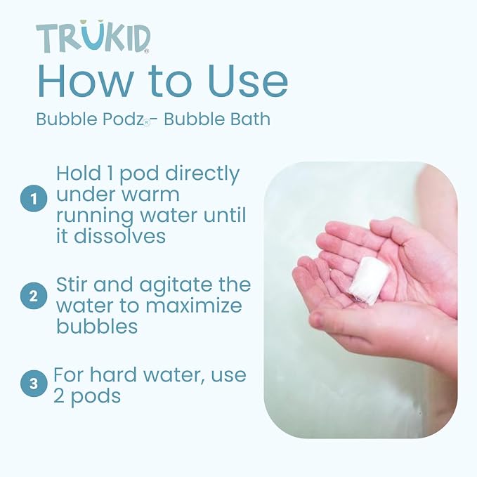 TruKid Bubble Podz Bubble Bath for Kids, & Babies, Tear Free Gentle & - Image 3