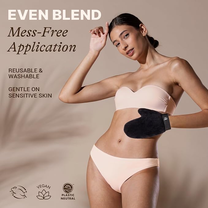 Self Tanning Mitt Applicator Set – 3-in-1 Velvet Mitts, Exfoliating Glove & - Image 4