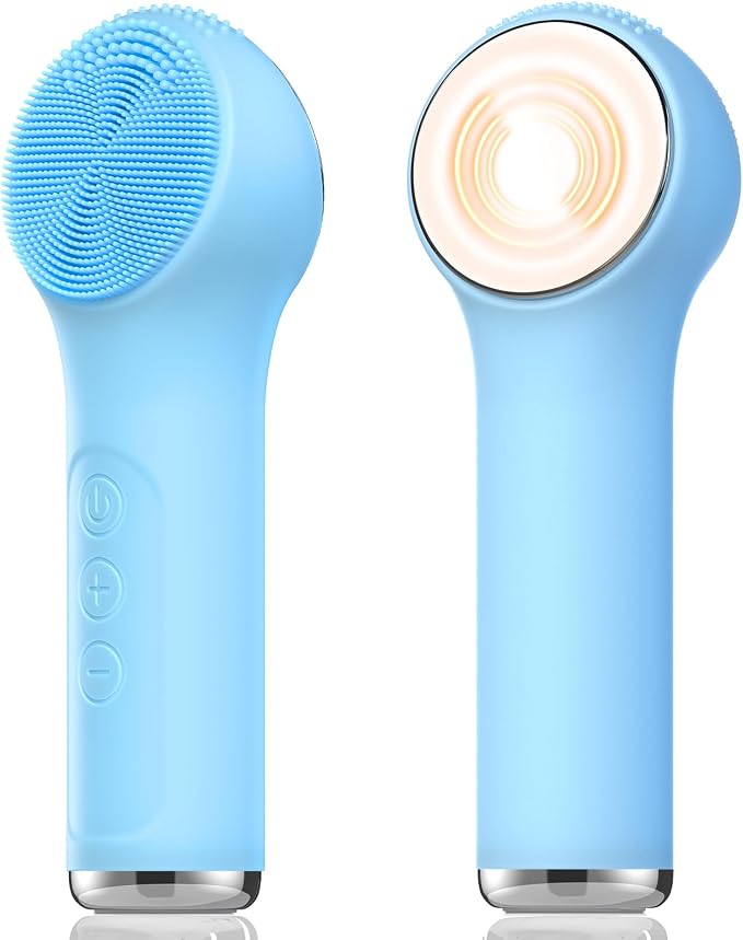 Silicone Facial Cleansing Brush, Portable Electric Face Scrubber by -100SoftSilicone-