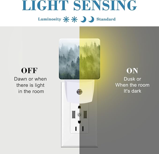 Night Light Plug into Wall Misty Fir Forest Night Light - Image 2