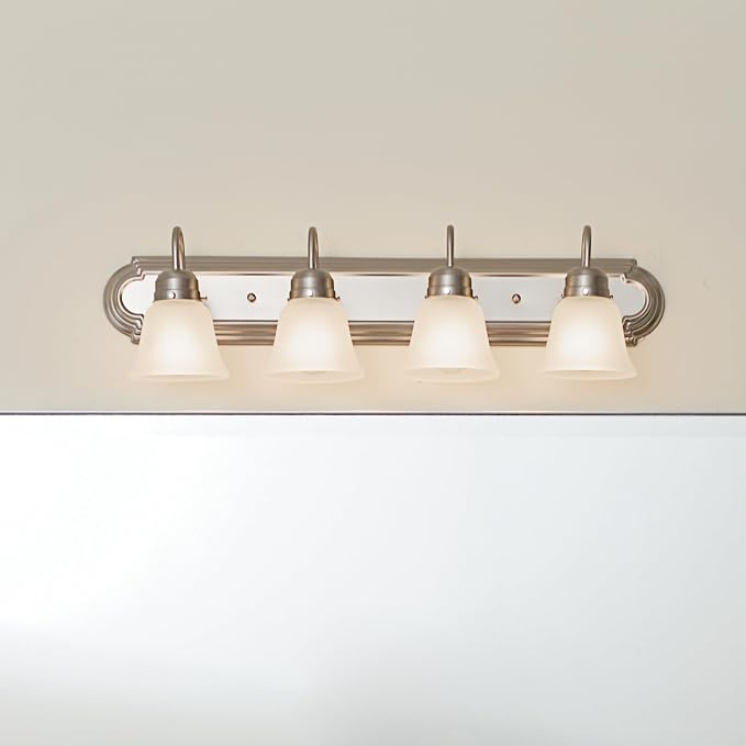 Kichler 30" 4-Light Vanity Bath Light in Brushed Nickel, Modern Bathroom Light - Image 6
