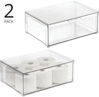 mDesign Plastic Stackable Bathroom Storage Organizer Bin Containers - Image 4