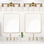 Zarbitta 4-Light Bathroom Light Fixtures, Brushed Brass Modern Vanity Lights - Image 6