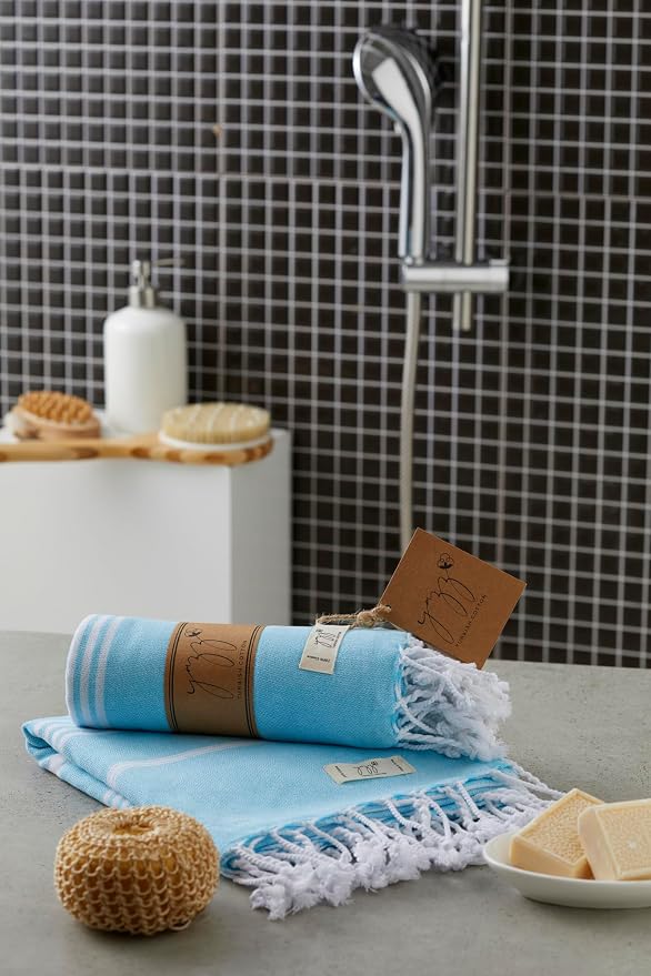 Hand Towels - Set of 2, Decorative Peshtemal Cotton Hand Towels - Image 8