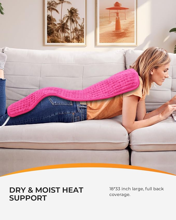 CooCoCo Pink Heating Pad for Period Cramps, FSA Eligible Cute Heated Pad - Image 5