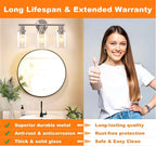 DLLT 3-Light Bathroom Light Fixtures: Nickel Modern Vanity Lights - Image 4