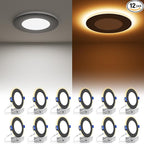 VOLISUN 12 Pack 4 Inch Black Recessed Light by VOLISUN