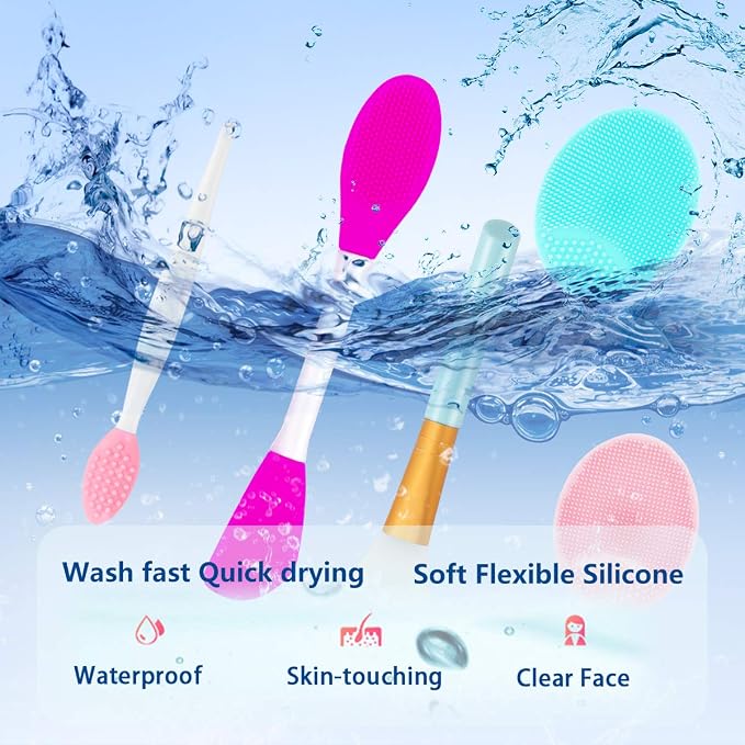 5PCS Silicone Scrubber Set, Lip Scrub Brush, Silicone Face Cleansing Brush - Image 7