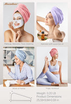 Hicober Microfiber Hair Towel, 3 Packs Hair Turbans - Image 5