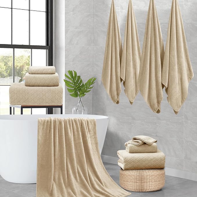 4 Piece Extra Large Bath Towels Set 35x70 Inches - Image 7