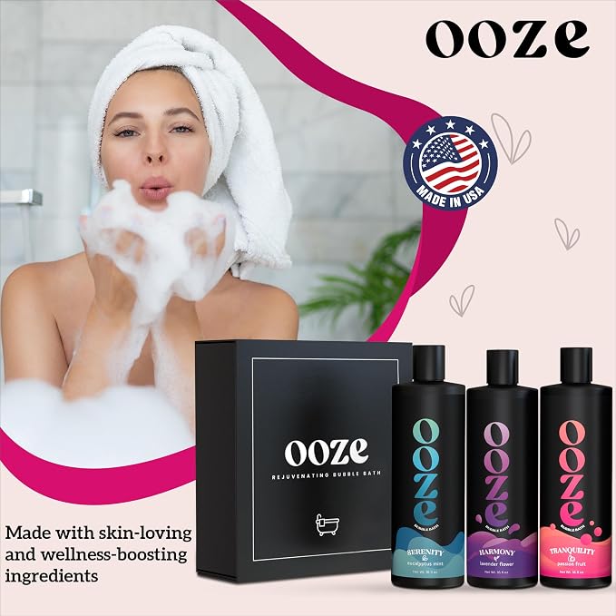 OOZE Bubble Bath Set for Women Lavender, Eucalyptus & Passion Fruit - Image 7
