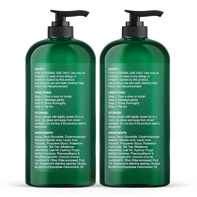 Botanic Hearth Tea Tree Body Wash 16 fl oz Natural Antifungal & Odor Control - Image 7