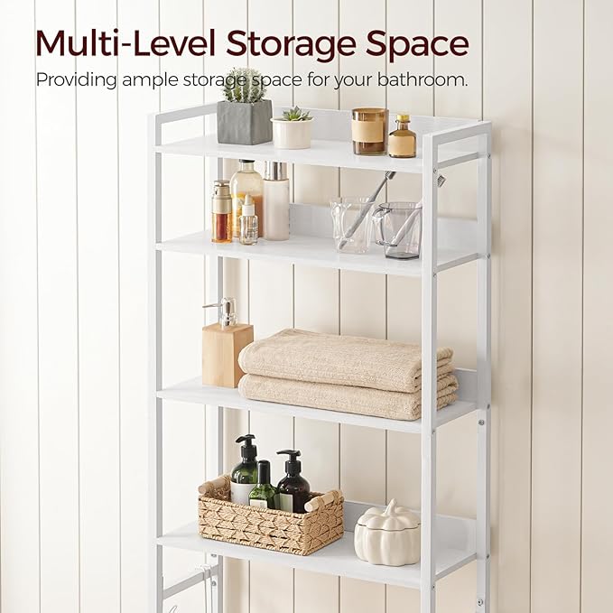 MAHANCRIS Over The Toilet Storage Rack, 4 Tier Bathroom Organizer Over Toilet - Image 3