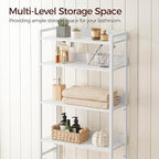 MAHANCRIS Over The Toilet Storage Rack, 4 Tier Bathroom Organizer Over Toilet - Image 3