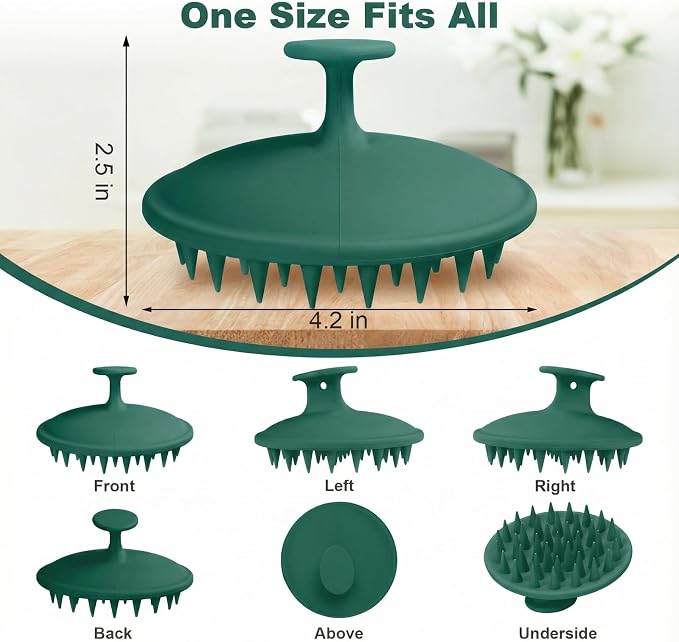 Meartchy Silicone Scalp Massager Shampoo Brush, Scalp Brush - Image 2