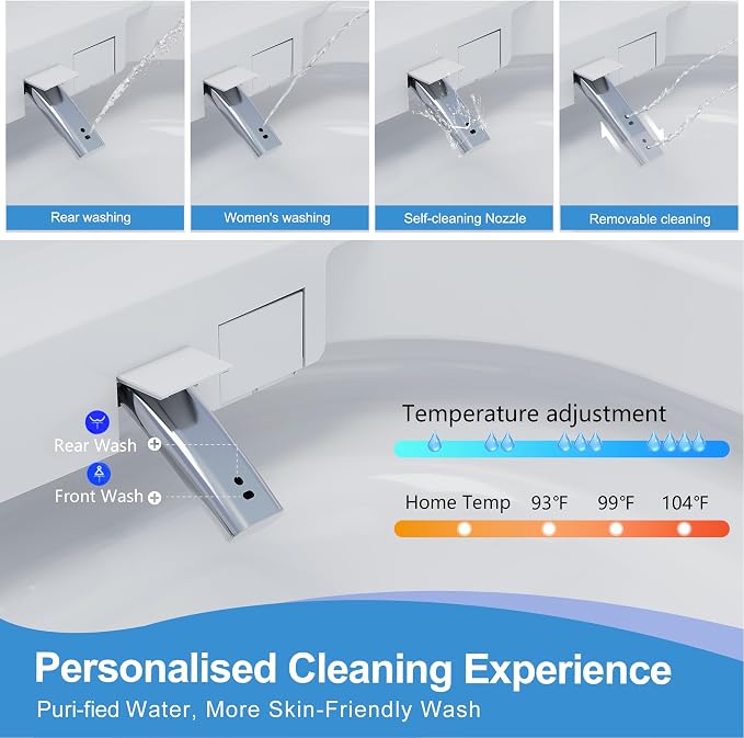TDH Smart Toilet with Bidet Built in, Foam Shield, Heated Seat with Instant - Image 7