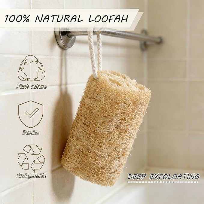 Organic Natural Loofah Sponges 4.7'' Luffa Spa - Image 4