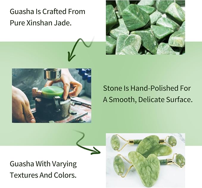 Guasha Tool for Face & Jade Roller for Face, Gua Sha Facial Tools for Reduce - Image 5
