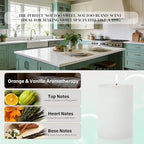 4 Pcs White Orange Vanilla Scented Pillar Candles, 60H Long-Lasting Burn - Image 2